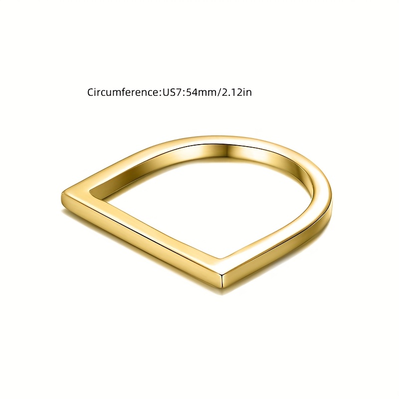 Stainless Steel D-Ring Minimalist Unisex Ring